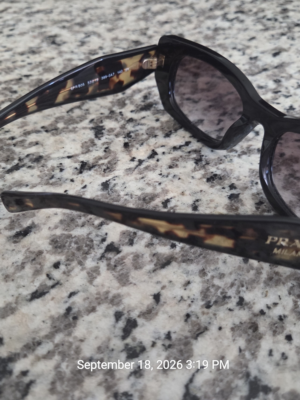 Prada Women’s Sunglasses - Black Frame with Tortoiseshell Arms